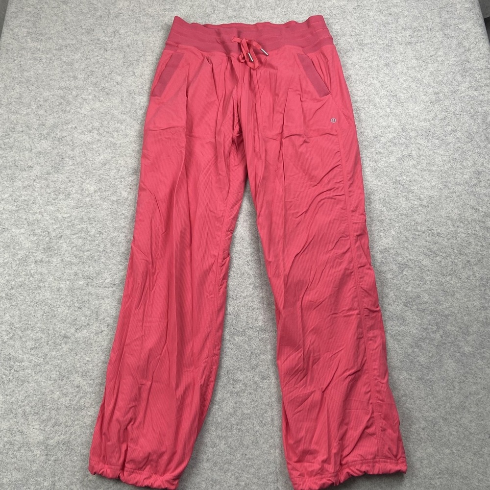 Lululemon Track Pants Womens 10 (31x30) Pink Relaxed Straight Leg Drawstring